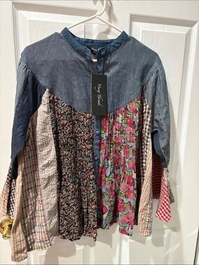 Young threads denim blouse with buttons